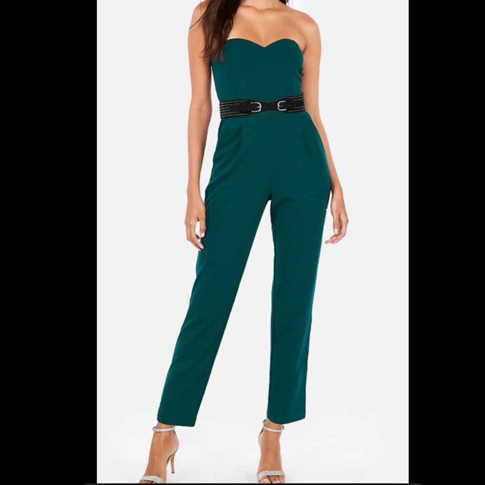 Strapless sweetheart neckline jumpsuit